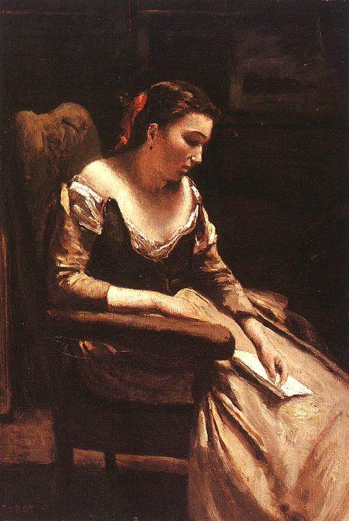  Jean Baptiste Camille  Corot The Letter_3 oil painting image